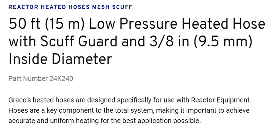 GRACO HEATED HOSE